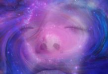 Ξεχάσαμε την ψυχή woman face into the cosmic universe